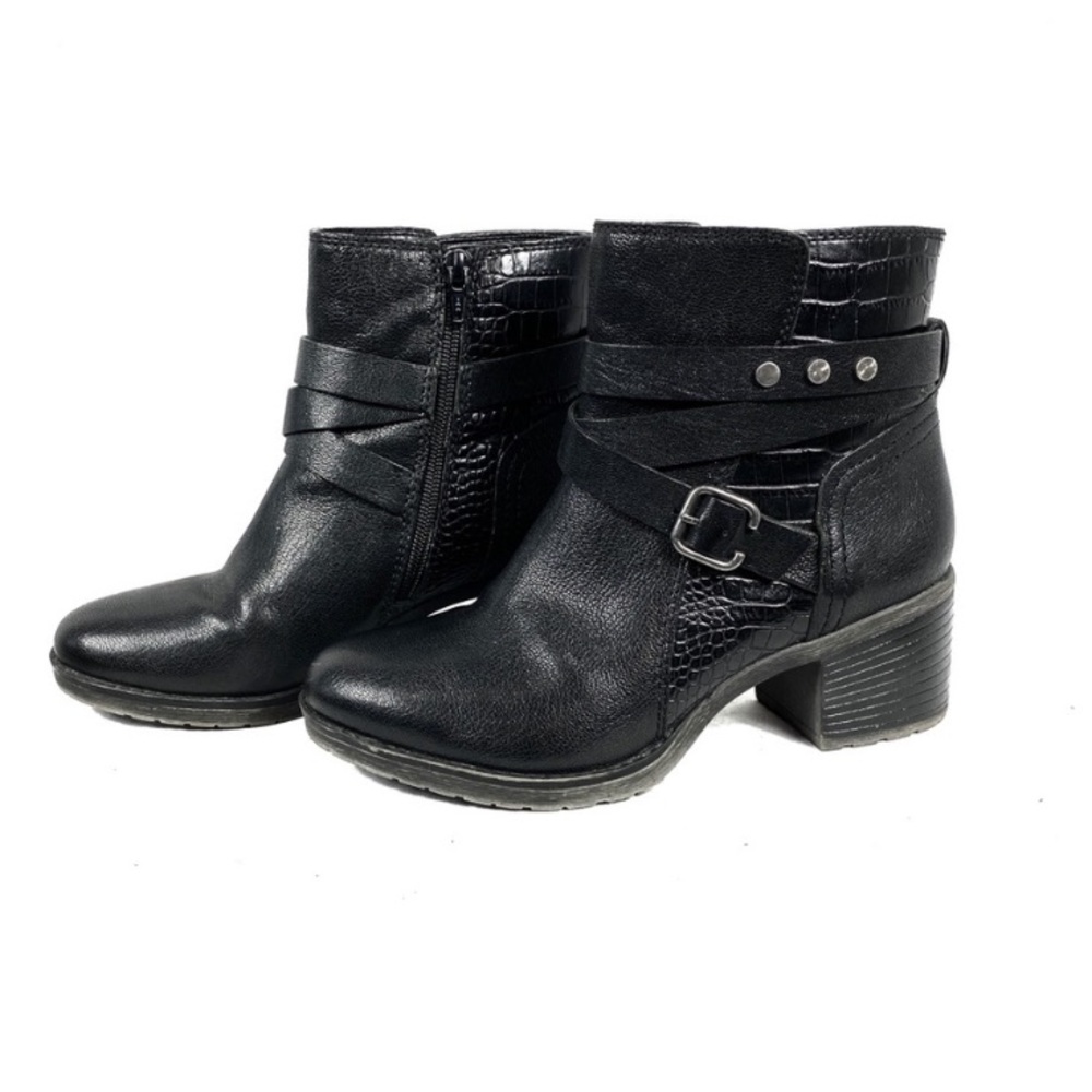 Naturalizer Leather Moto Buckle Crocodile Ankle Boot 7